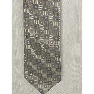Men's Neck Tie Platinum Designs Silk L63" W3.5" Brown Tones